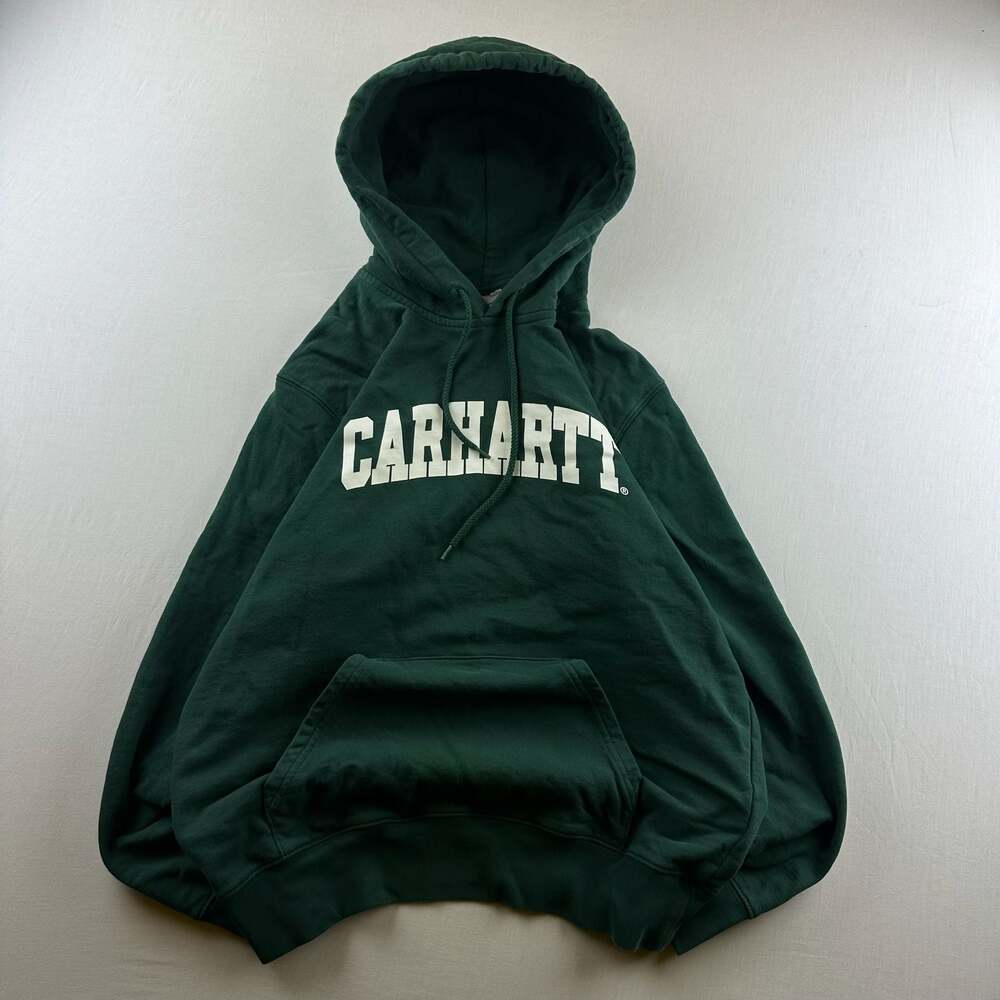 Carhartt WIP Hooded College Sweatshirt in Bottle Green